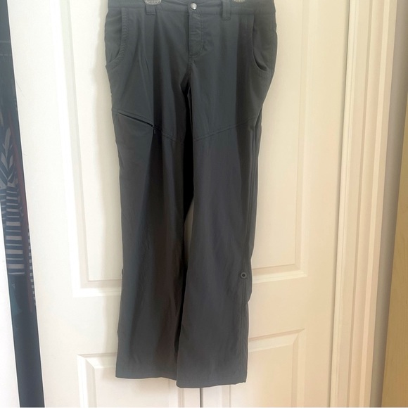 Eddie Bauer Pants Sz 6 Travex Roll-Up Active Pants charcoal grey Secure Pockets - Picture 2 of 9